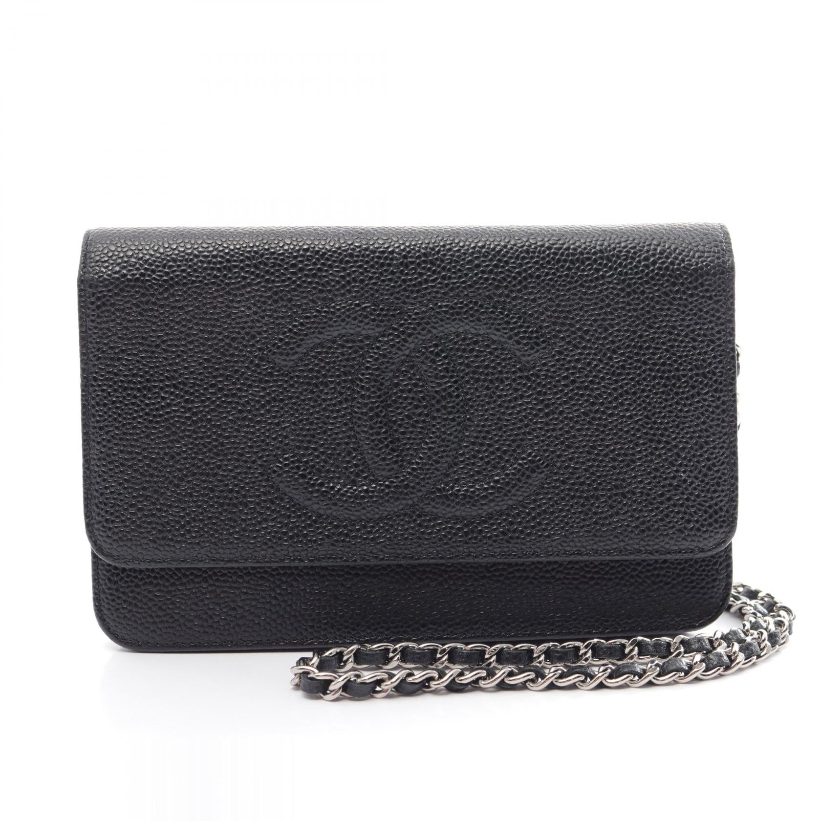 Chanel Caviar Skin Shoulder Bag Black