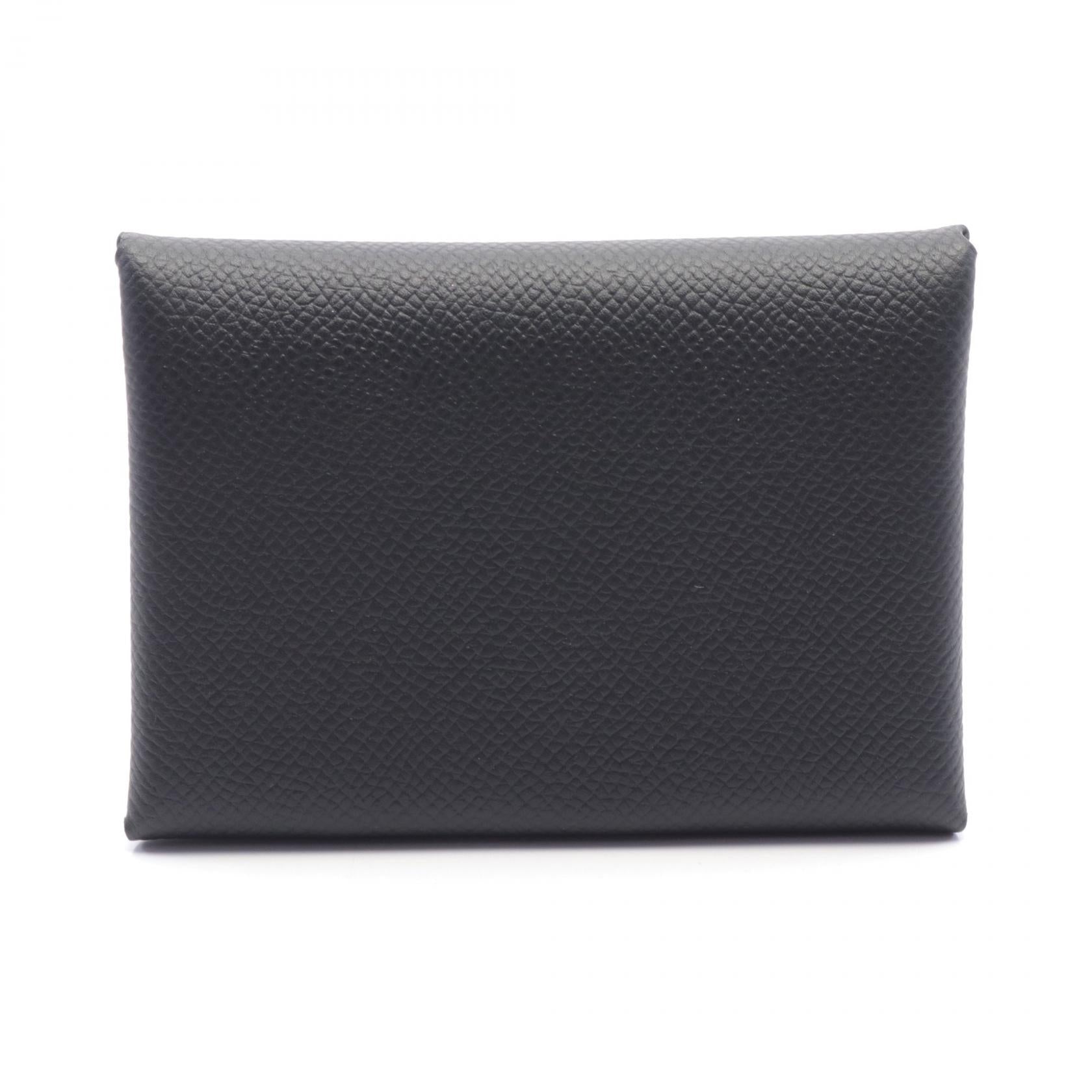 Hermes Calvi Duo Coin Case Wallet Black