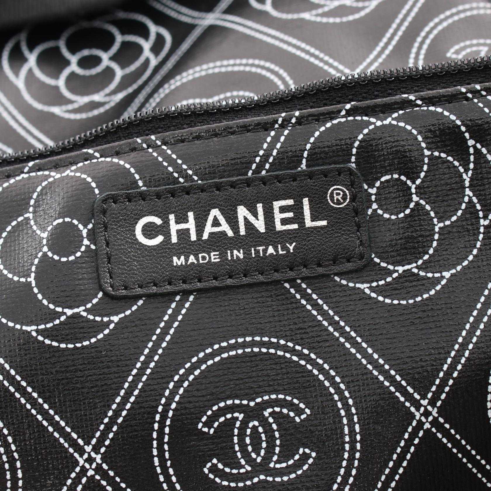 Chanel Camellia Boston Bag PVC Canvas