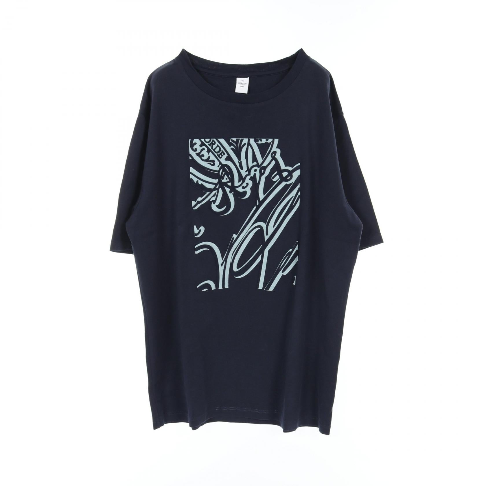 Berluti Suede Effect Cotton T-Shirt Navy