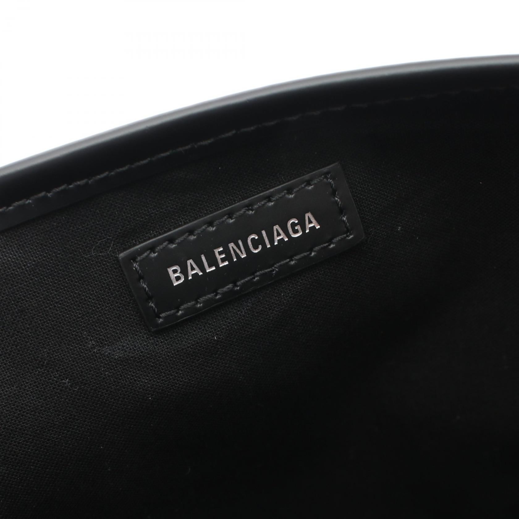 Balenciaga Navy Cabas XS Canvas Leather Handbag