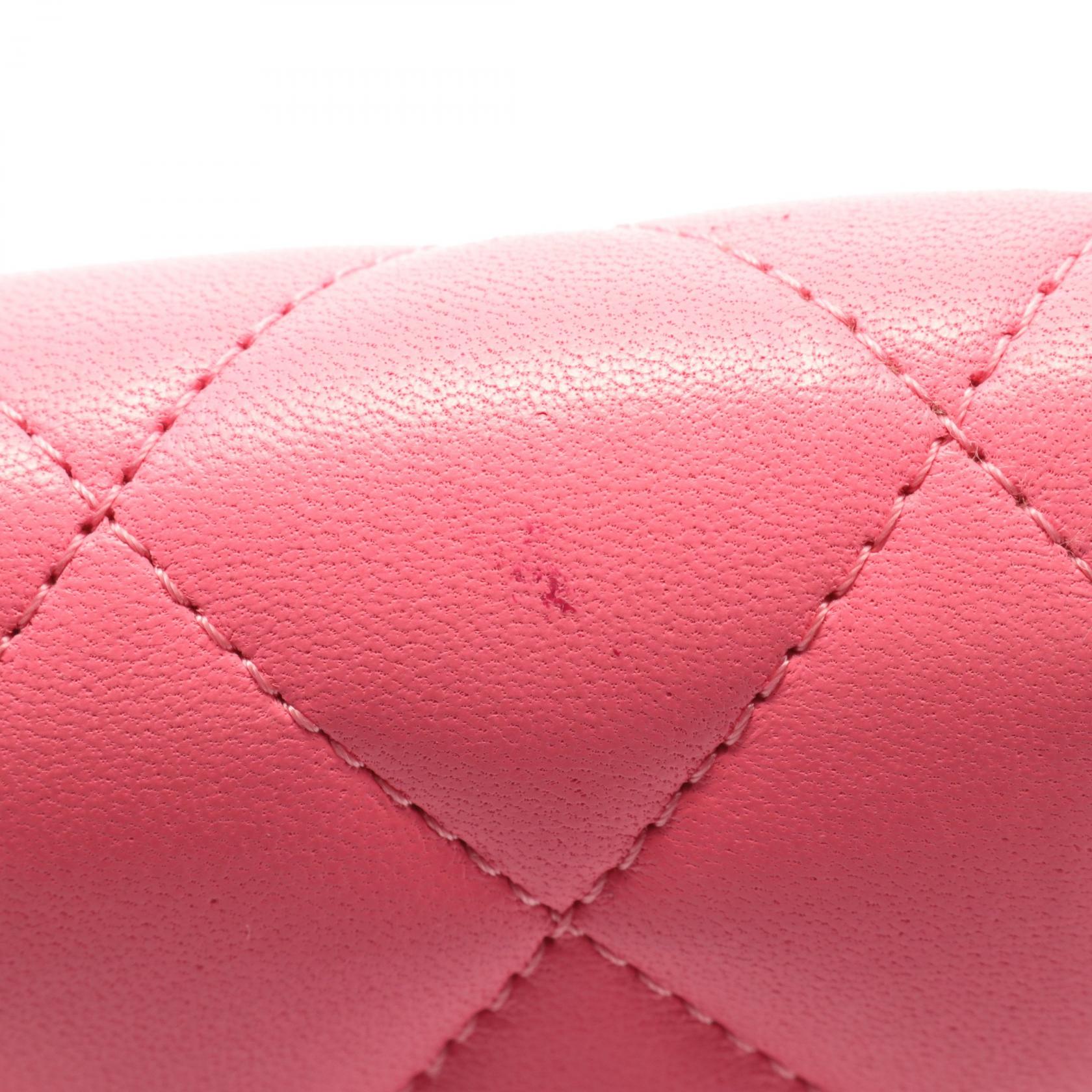 Chanel Matelasse Leather Bifold Wallet Pink