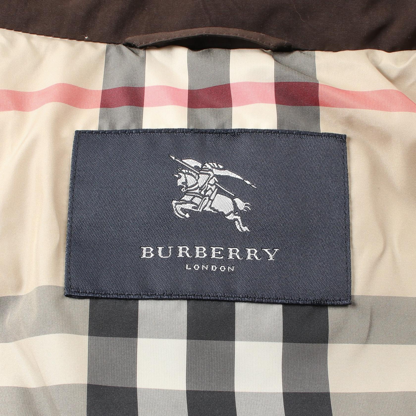 Burberry London Down Jacket Polyester/Nylon Brown