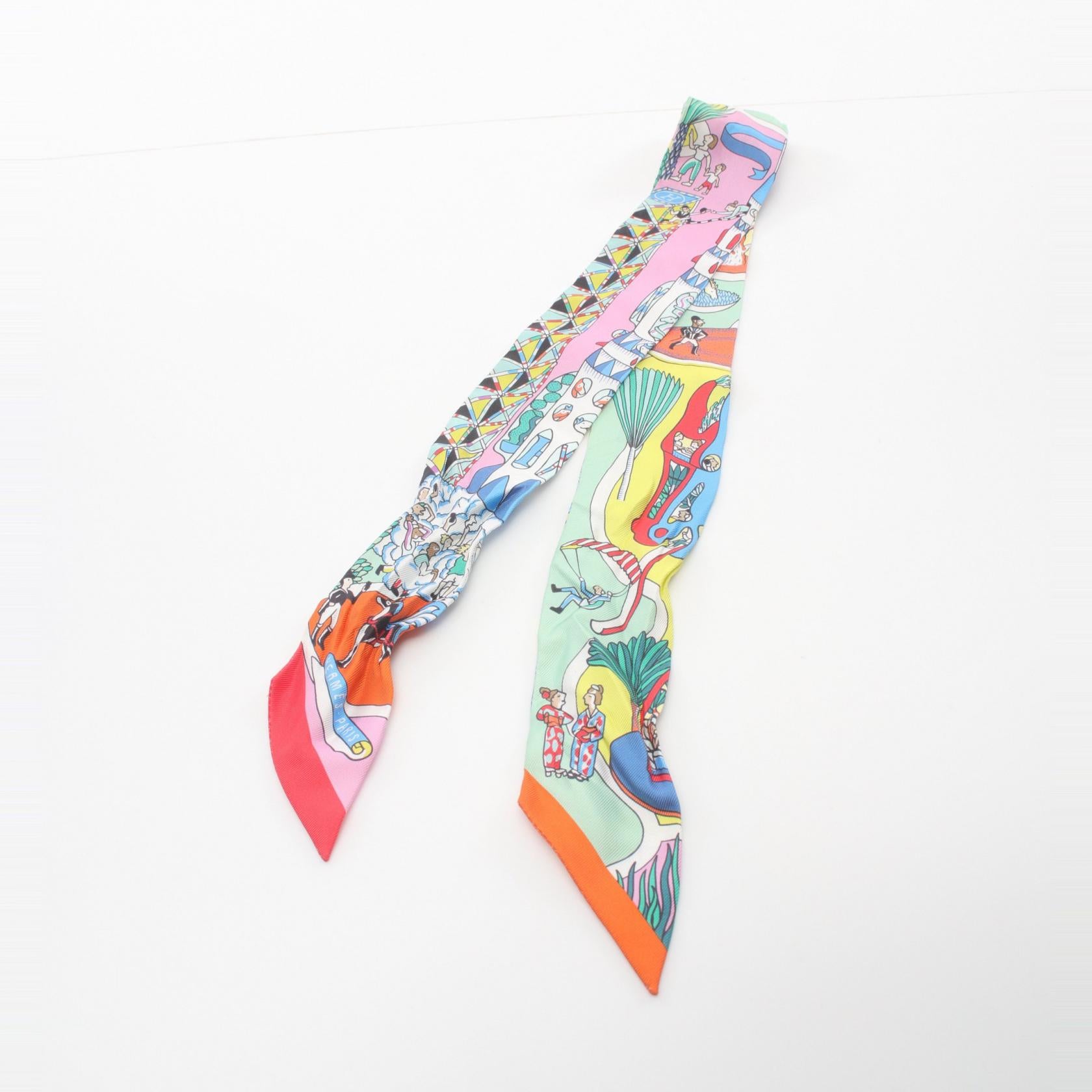 Hermes Silk Twilly Scarf Multicolor