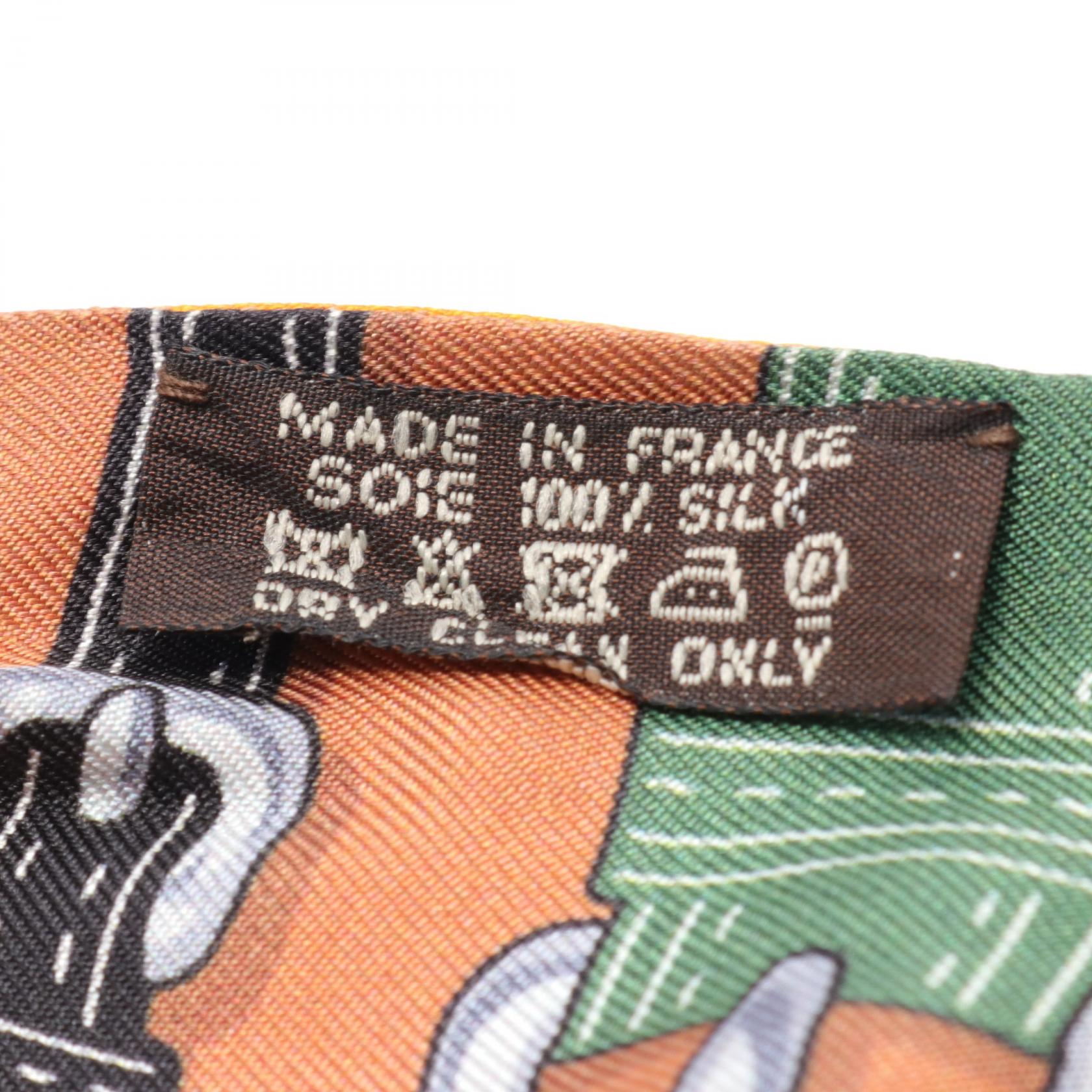 Hermes Silk Twilly Scarf Brown Multicolor