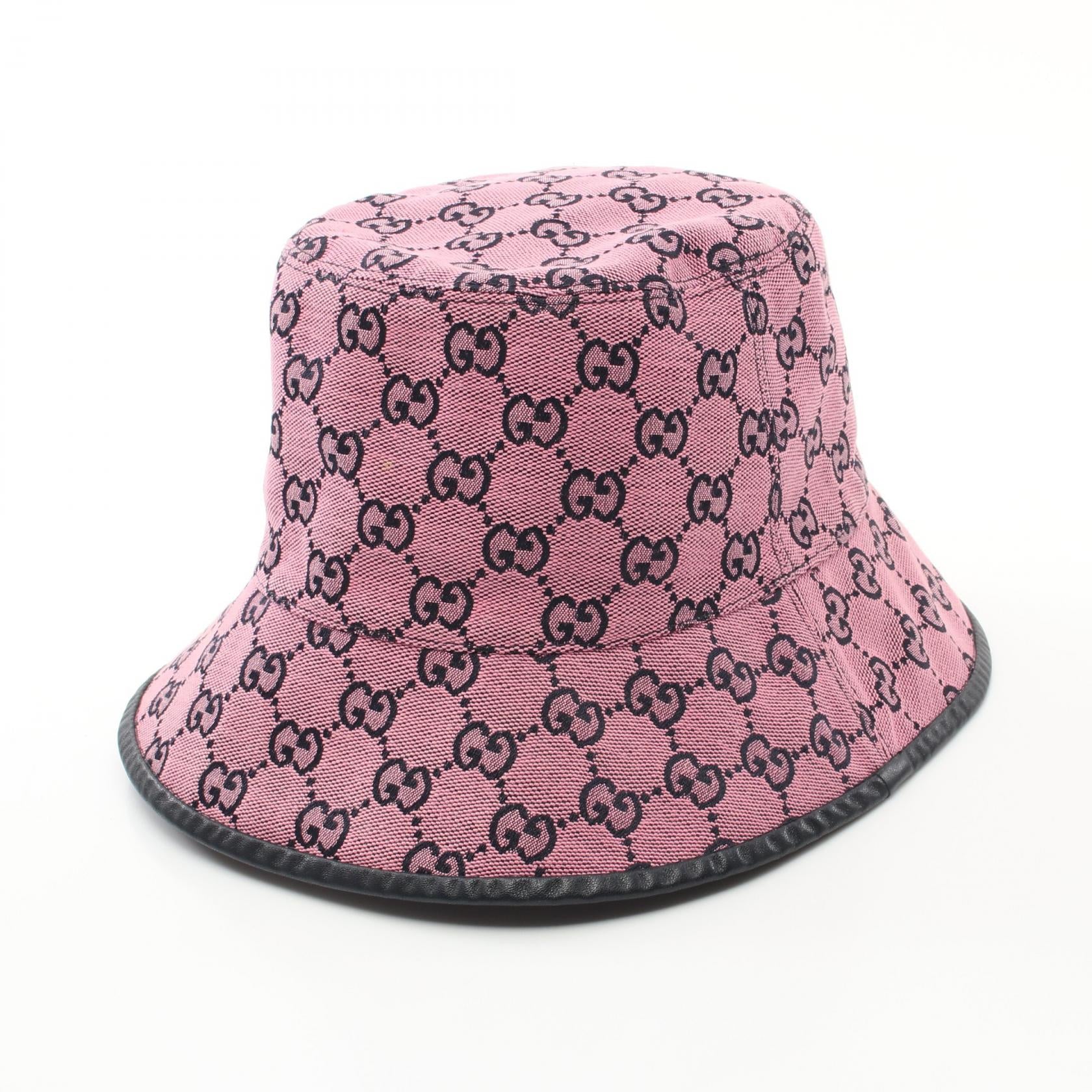 Gucci GG Canvas Fedora Hat Pink/Black