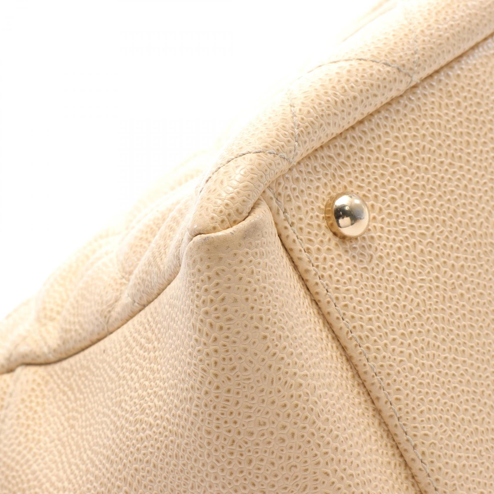 Chanel Matelasse GST Tote Bag Beige Leather