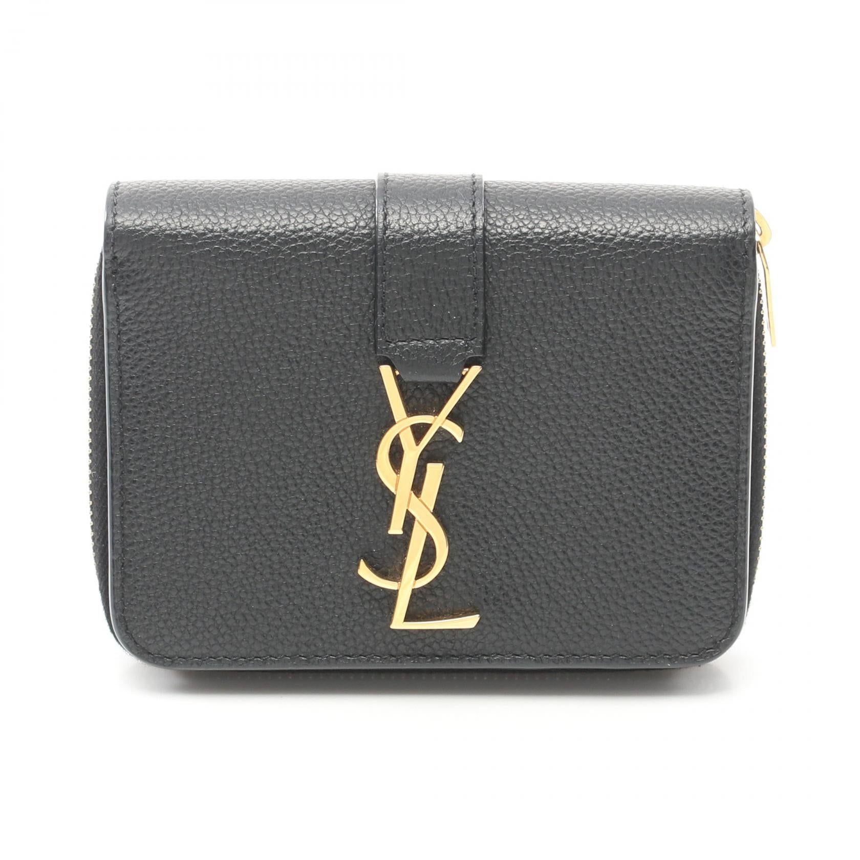 Yves Saint Laurent Leather Bifold Wallet Black