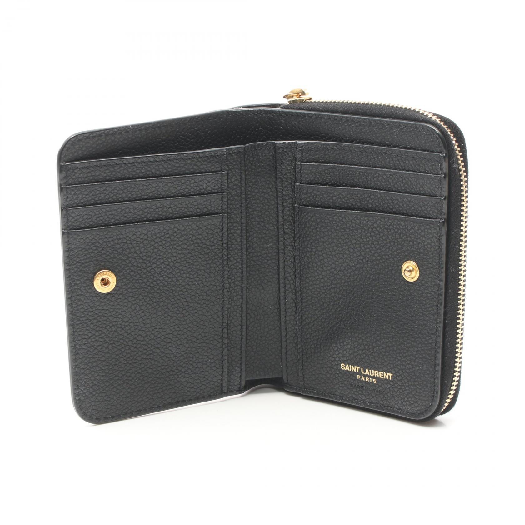 Yves Saint Laurent Leather Bifold Wallet Black