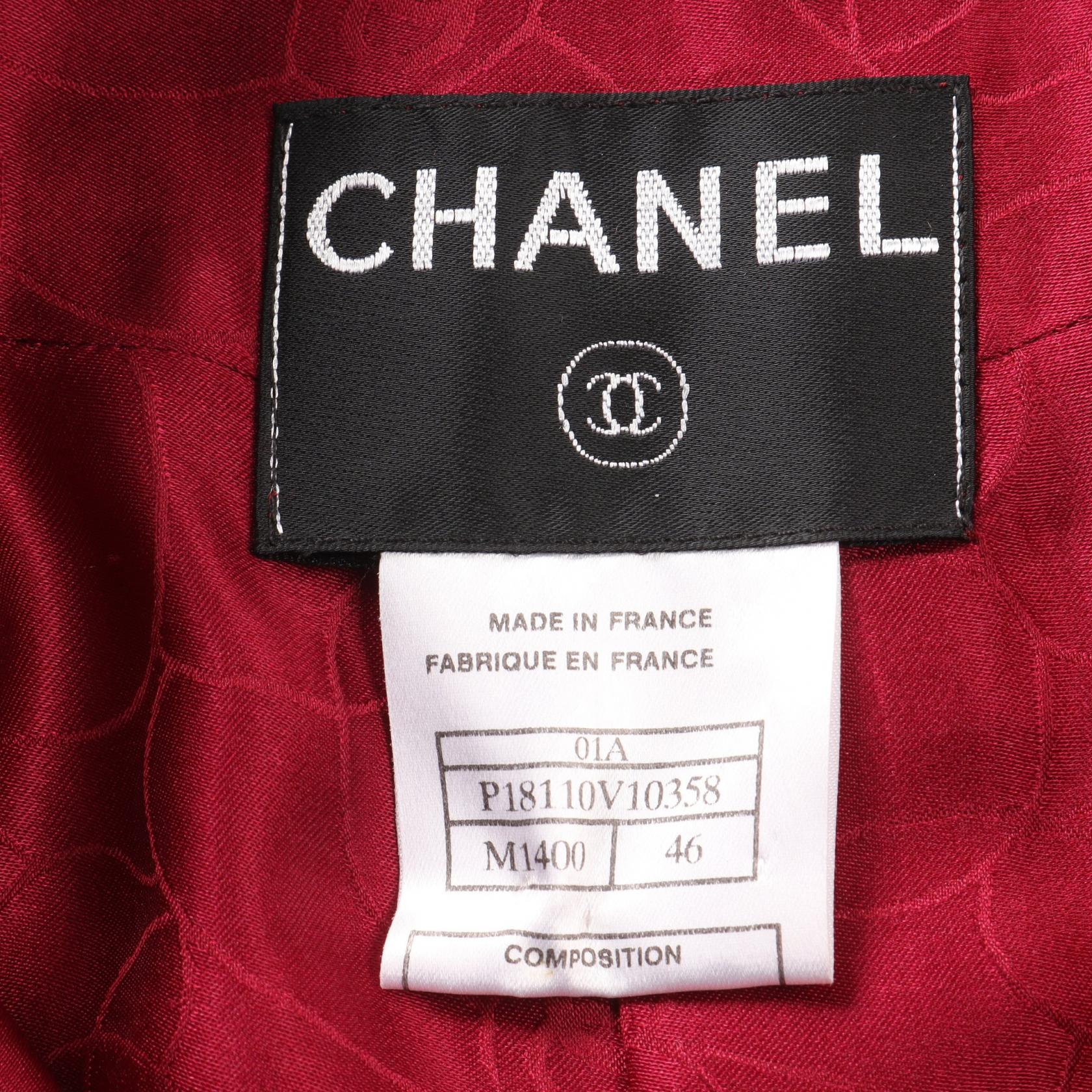 Chanel Wool Silk Coat Coco Mark Button