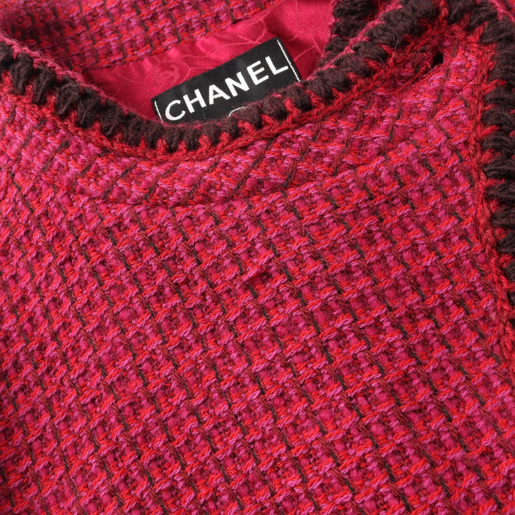 Chanel Wool Silk Coat Coco Mark Button