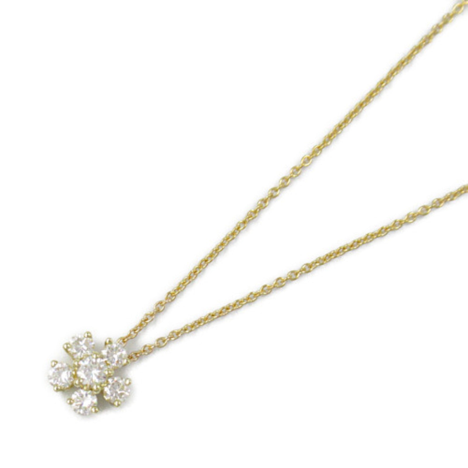 Tiffany & Co Flower Motif Diamond Necklace K18 YG