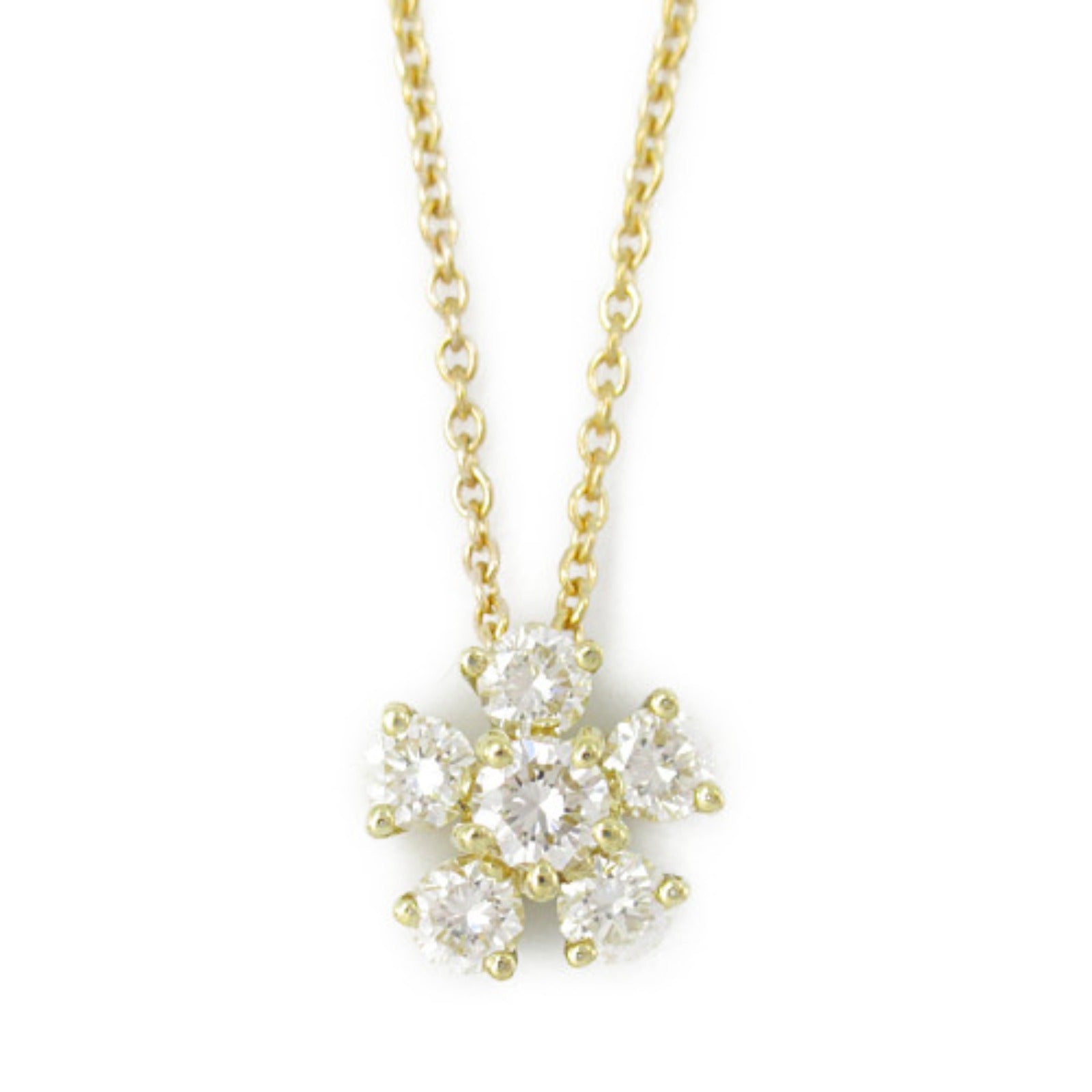 Tiffany & Co Flower Motif Diamond Necklace K18 YG