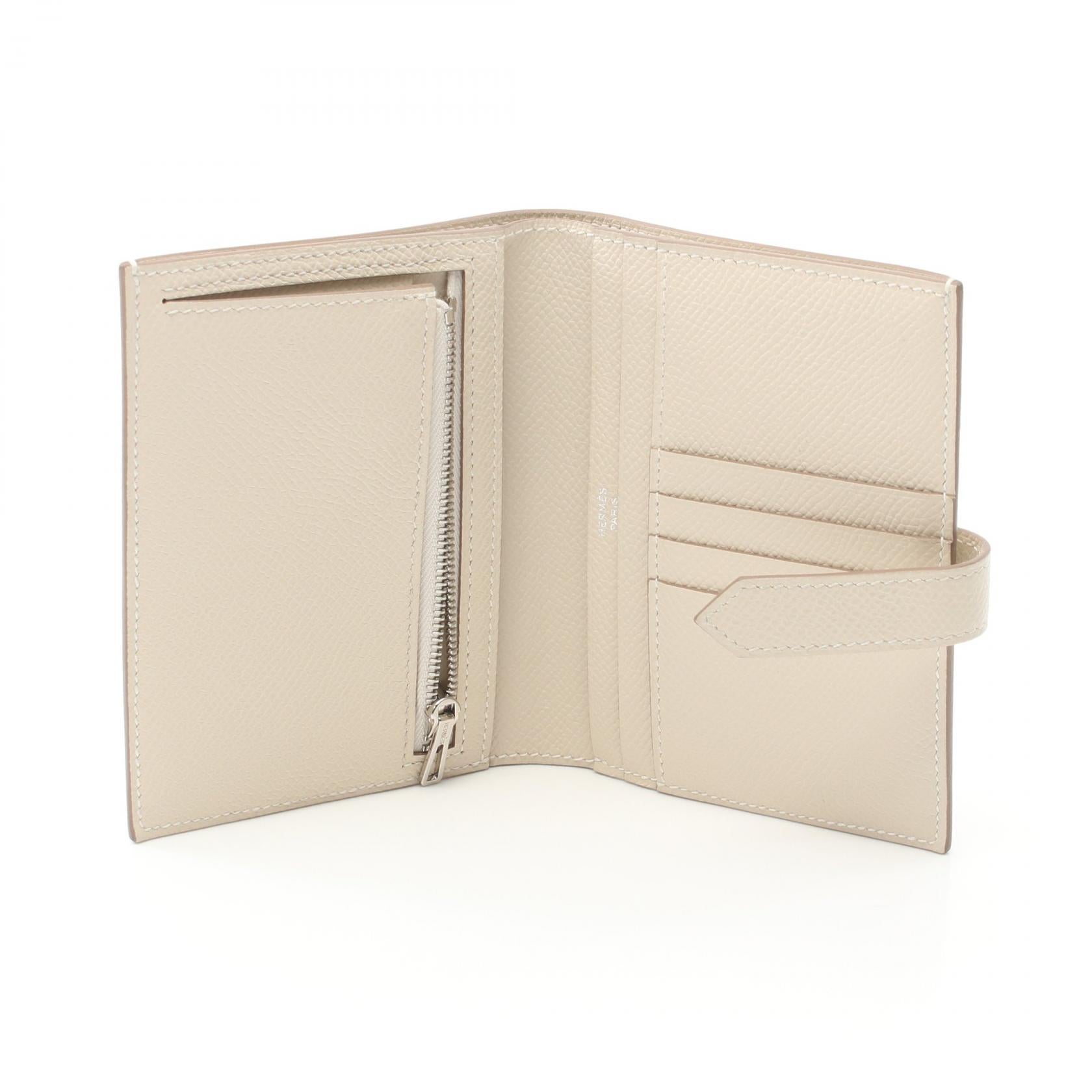 Hermes Bearn Compact Bifold Wallet Ivory