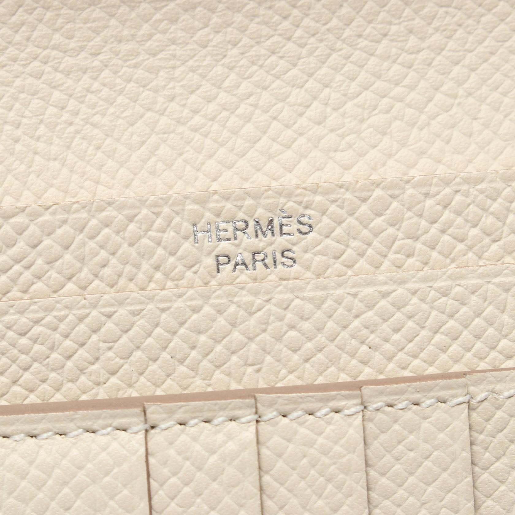 Hermes Bearn Compact Bifold Wallet Ivory