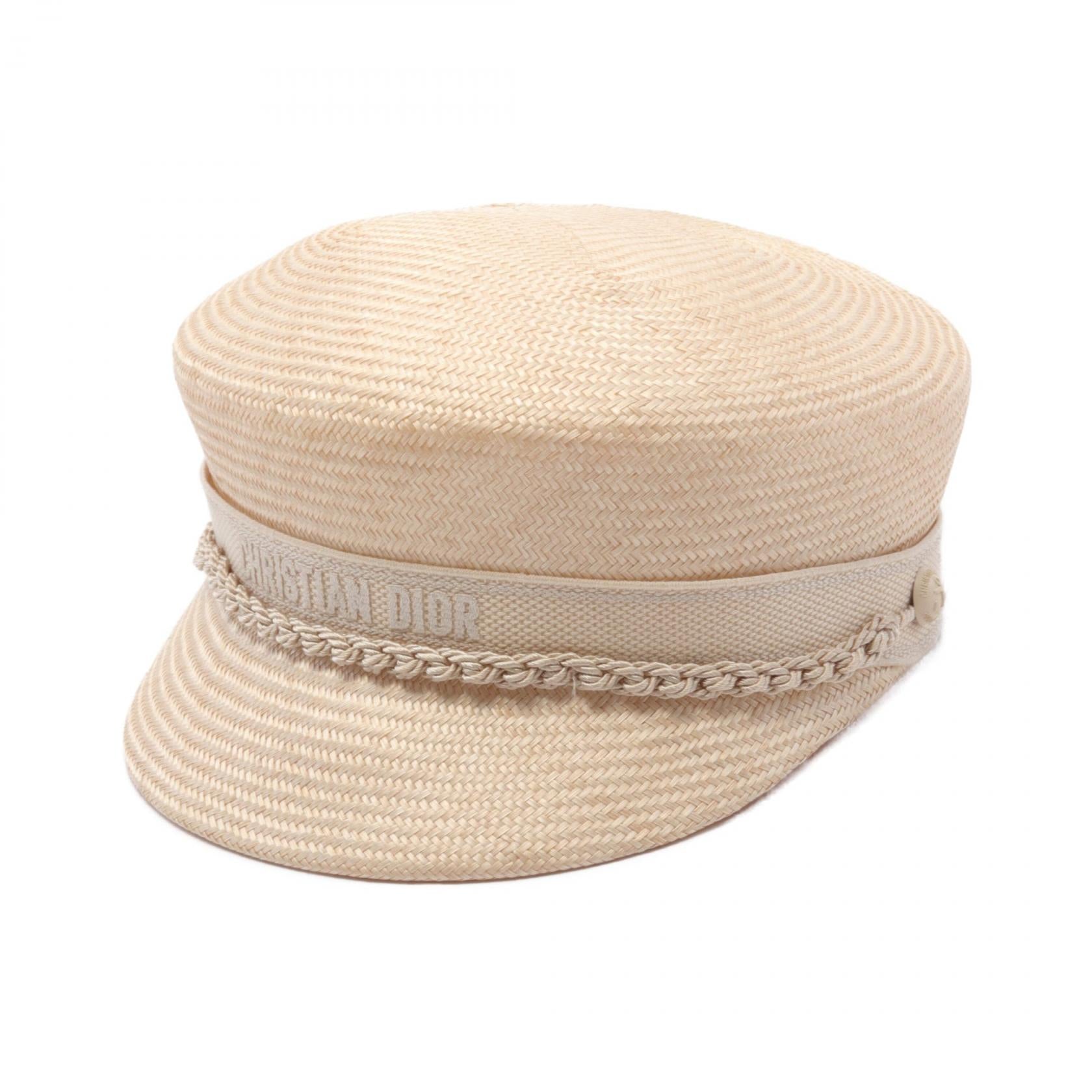 Dior Canvas Straw Travel Cap Hat