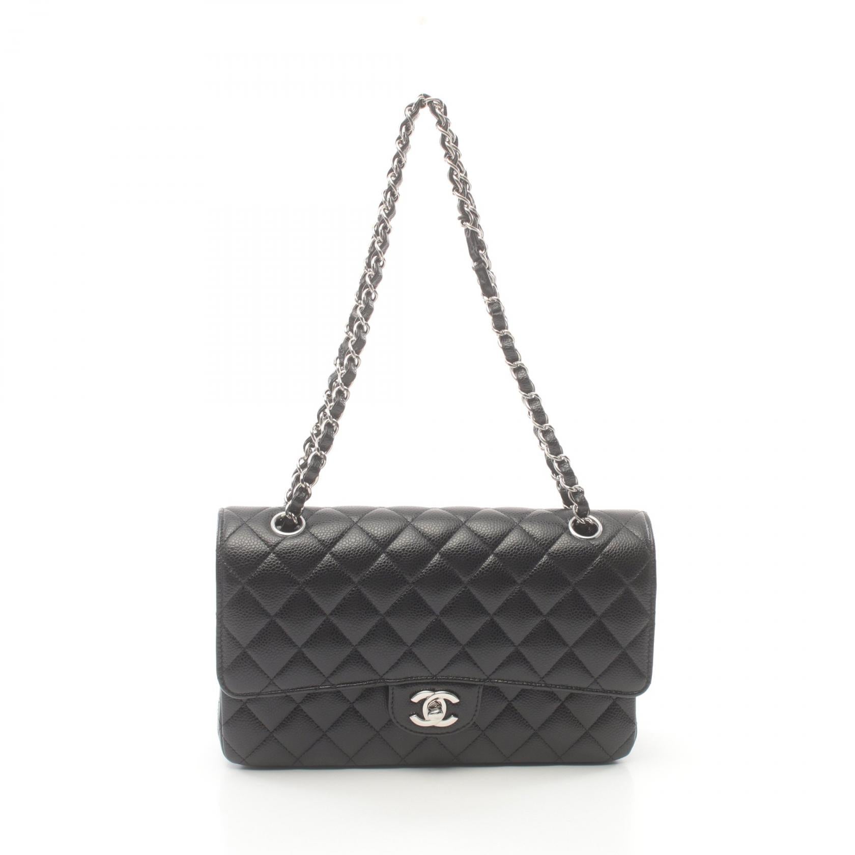 Chanel Matelasse W Flap Shoulder Bag Leather