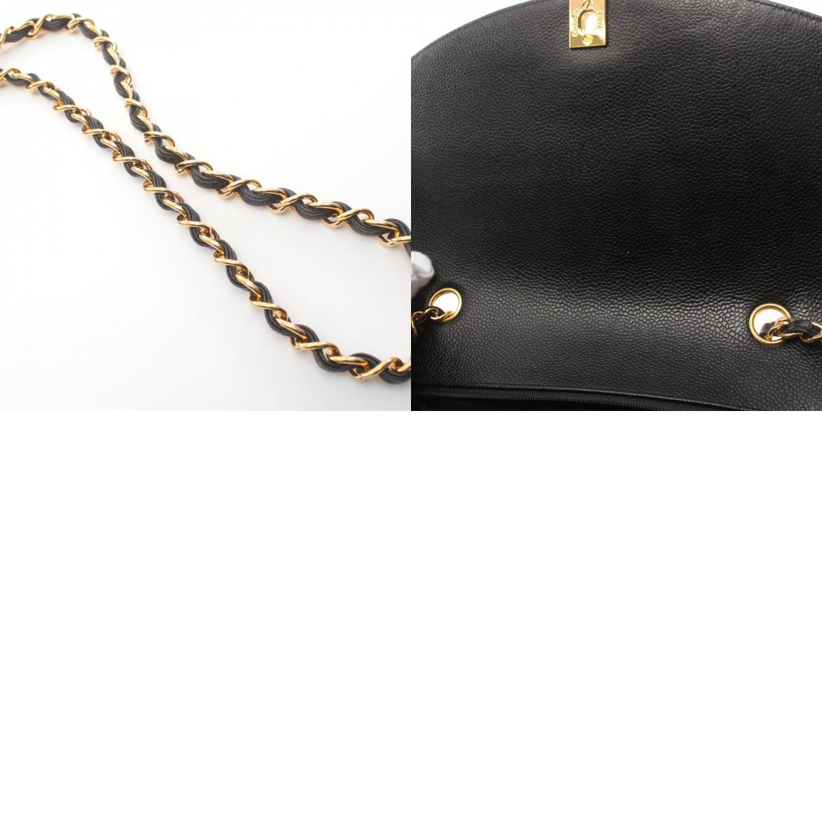 Chanel Diana Flap Shoulder Bag Leather Black