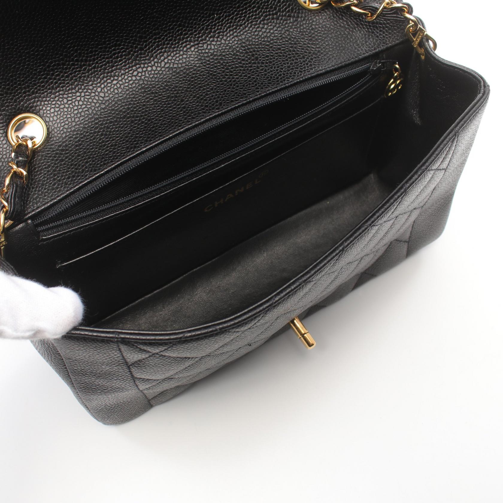 Chanel Diana Flap Shoulder Bag Leather Black