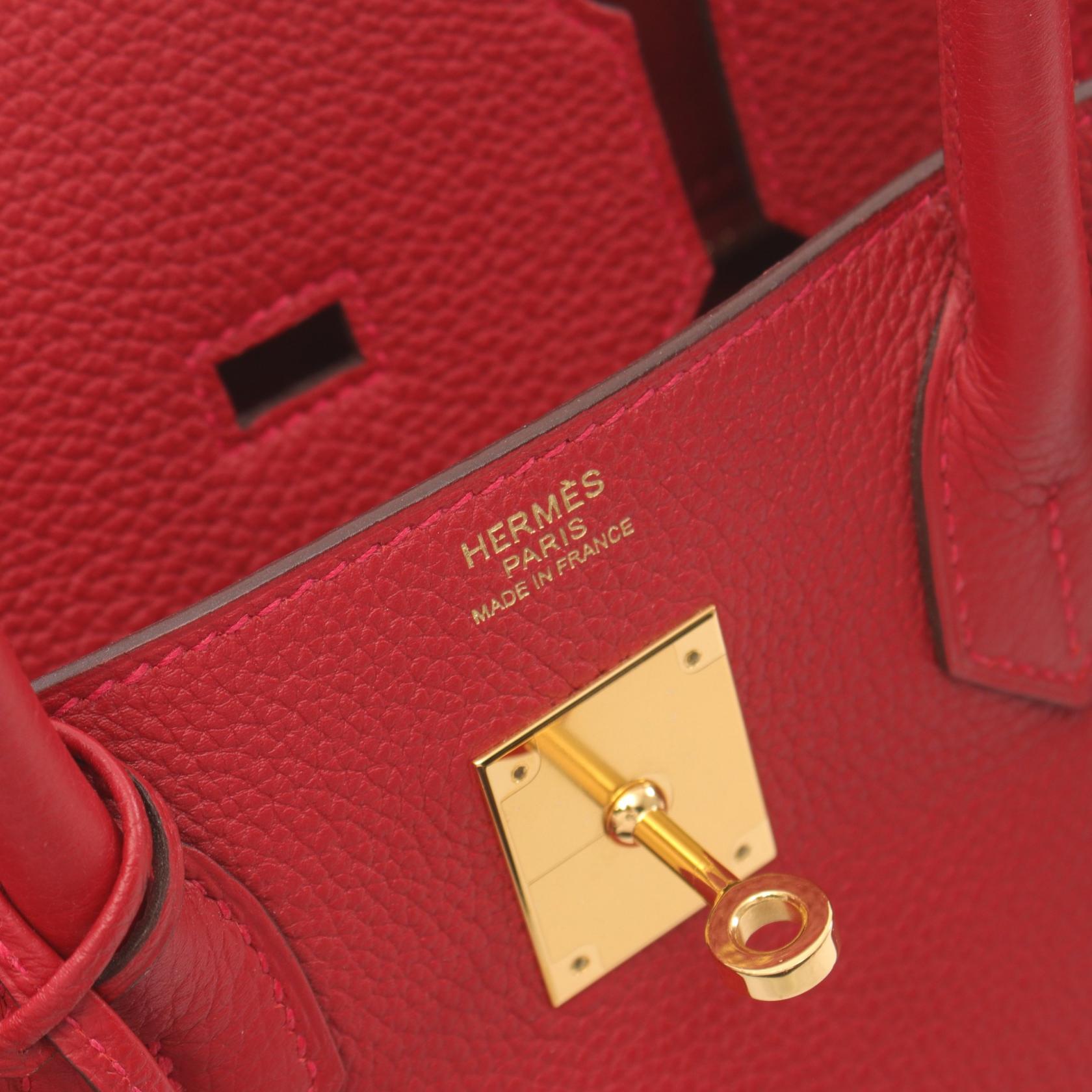 Hermes Birkin 30 Togo Handbag Red