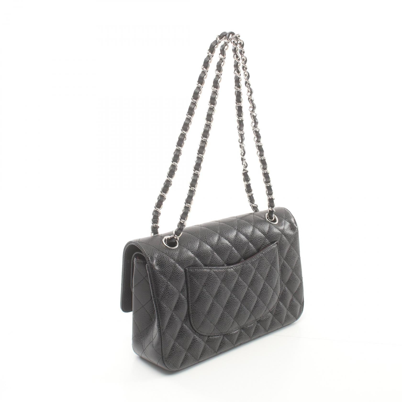 Chanel Matelasse W Flap Shoulder Bag Black