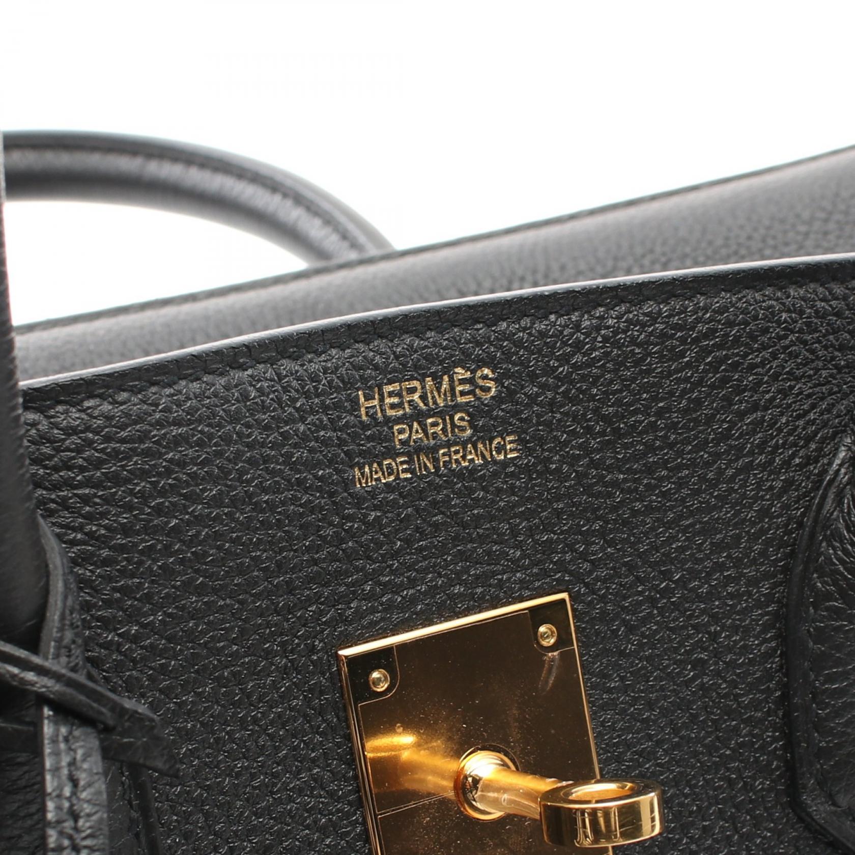 Hermes Birkin 35 Togo Handbag Black