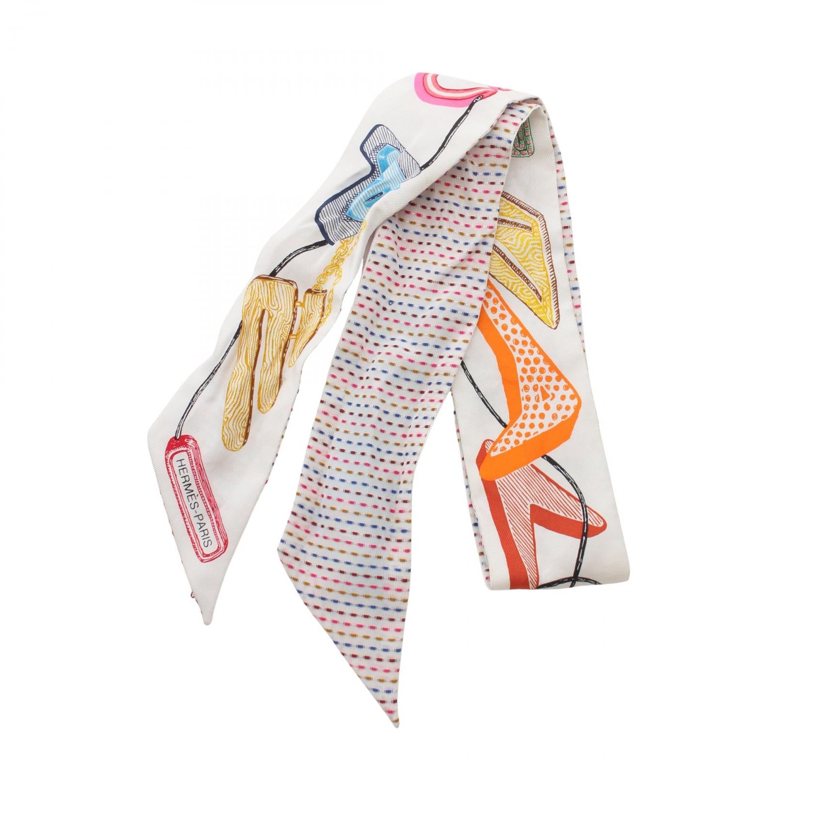 Hermes Silk Twilly Scarf CHEVALOSCOPE