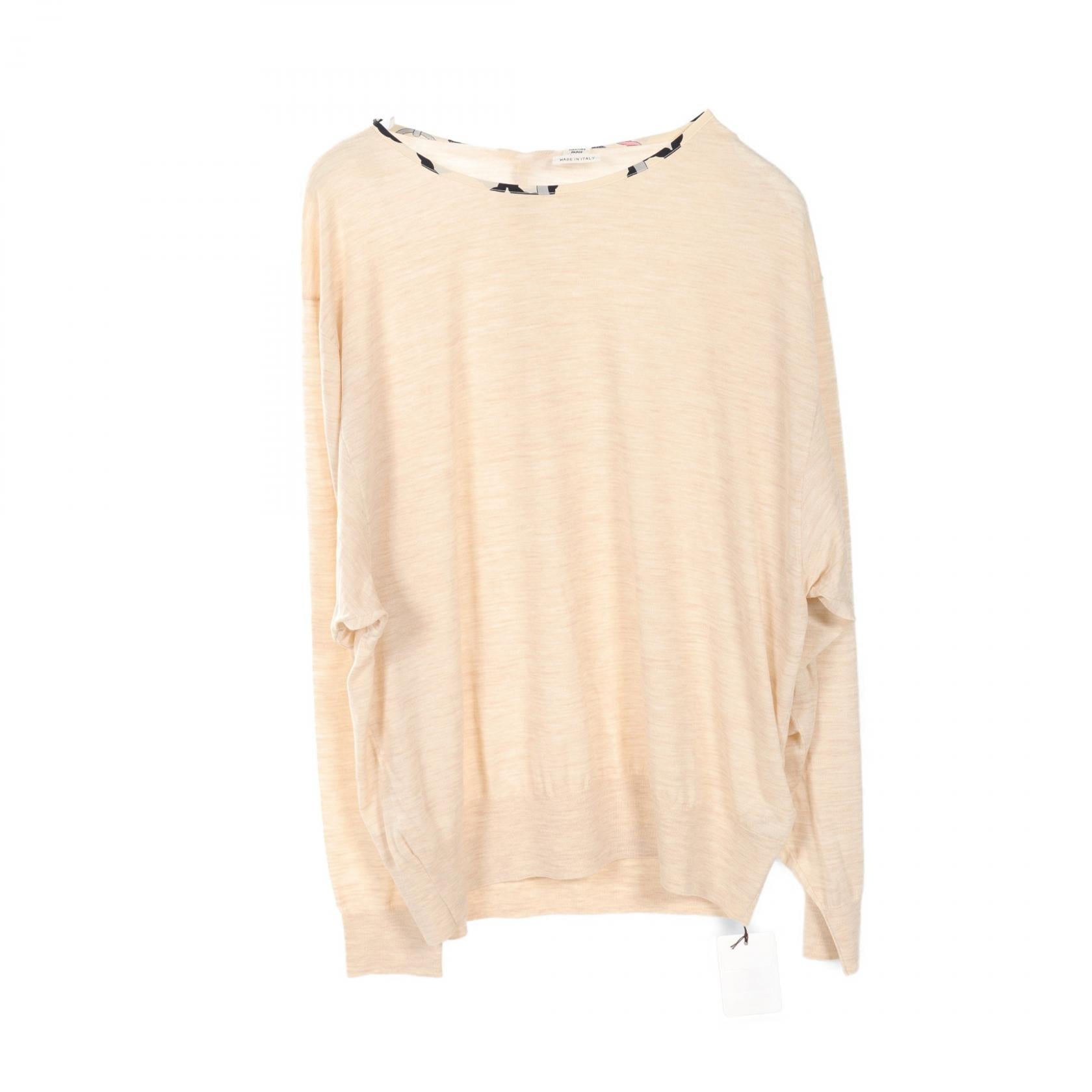 Hermes Wool Knit Top Beige Multicolor