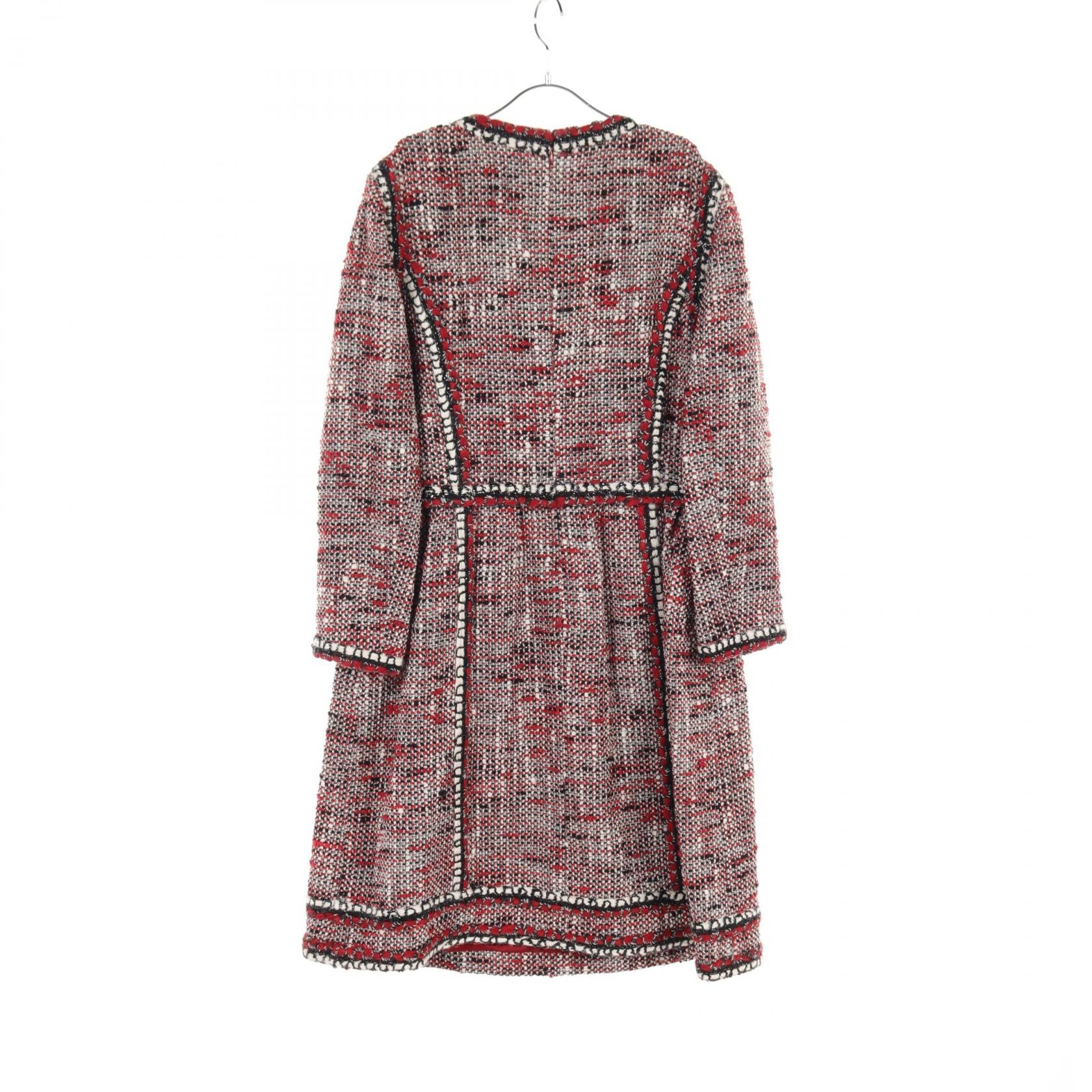 Chanel Wool Dress Red Multicolor