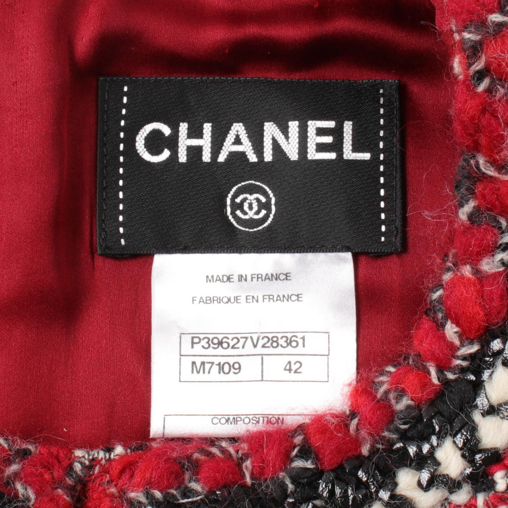 Chanel Wool Dress Red Multicolor