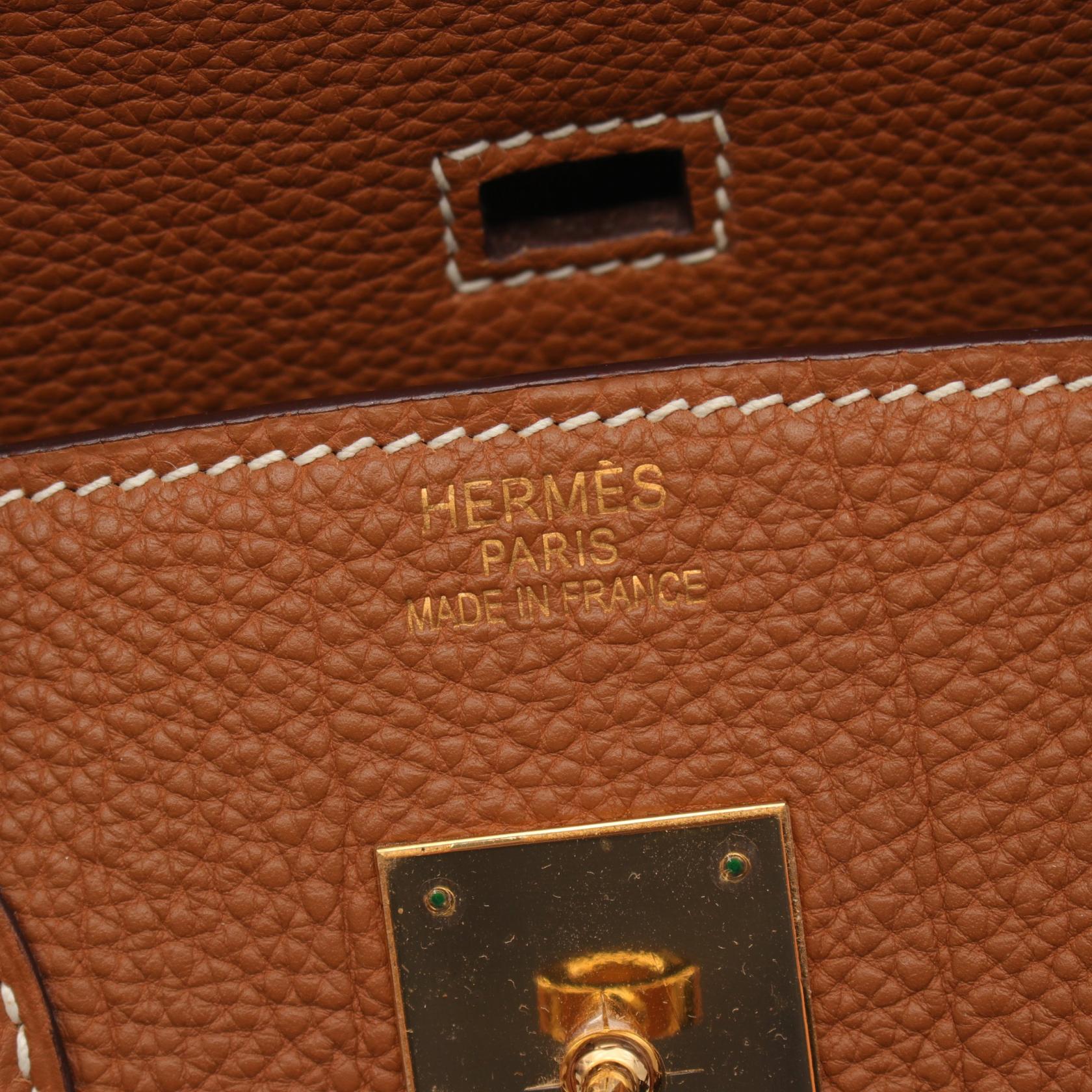 Hermes Birkin 35 Togo Handbag Brown