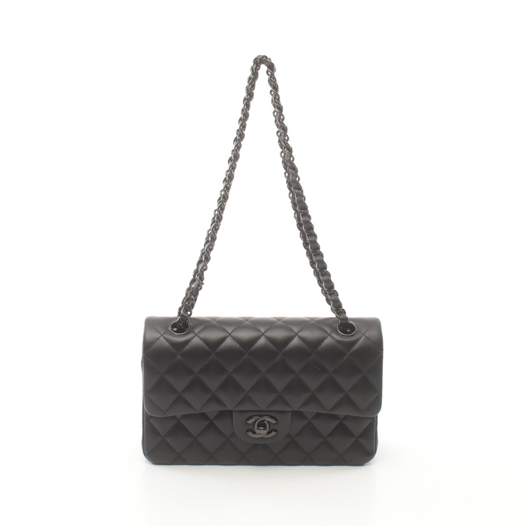 Chanel Lambskin Matelasse W Flap Shoulder Bag