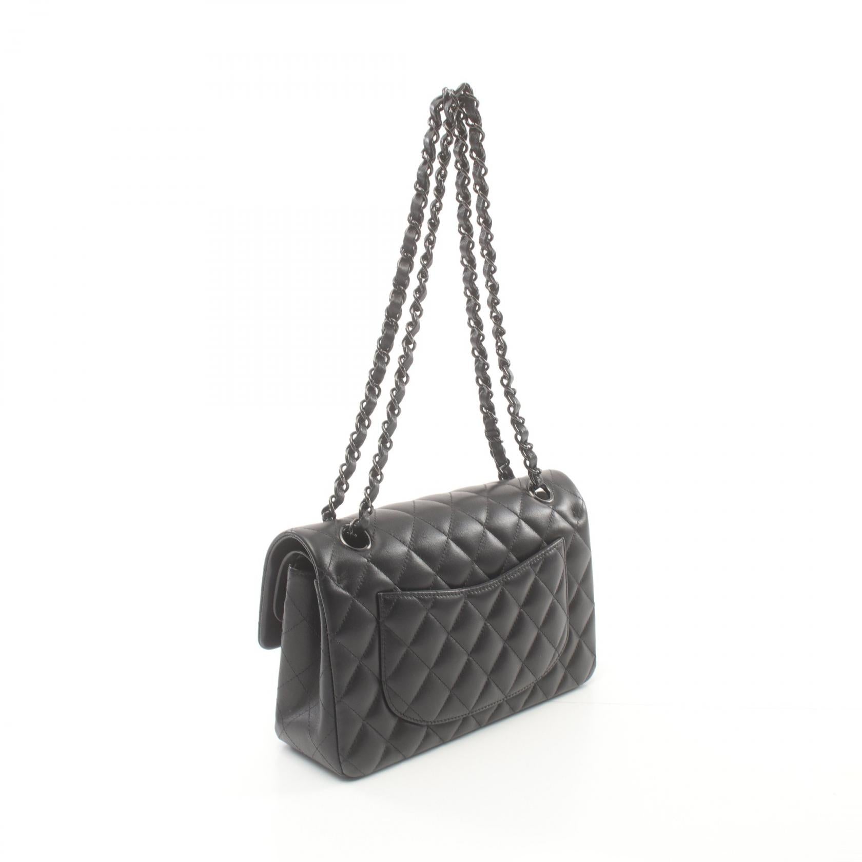 Chanel Lambskin Matelasse W Flap Shoulder Bag