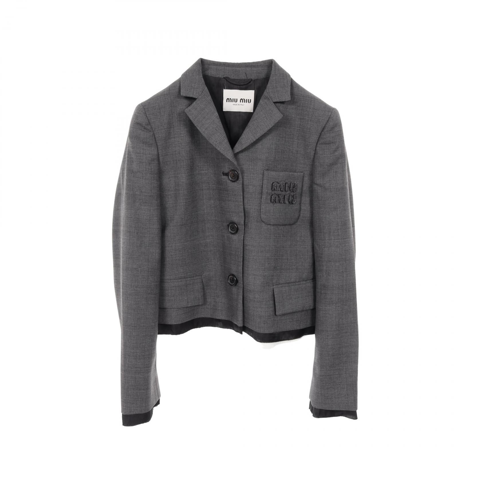 Miu Miu Prince of Wales Check Wool Jacket