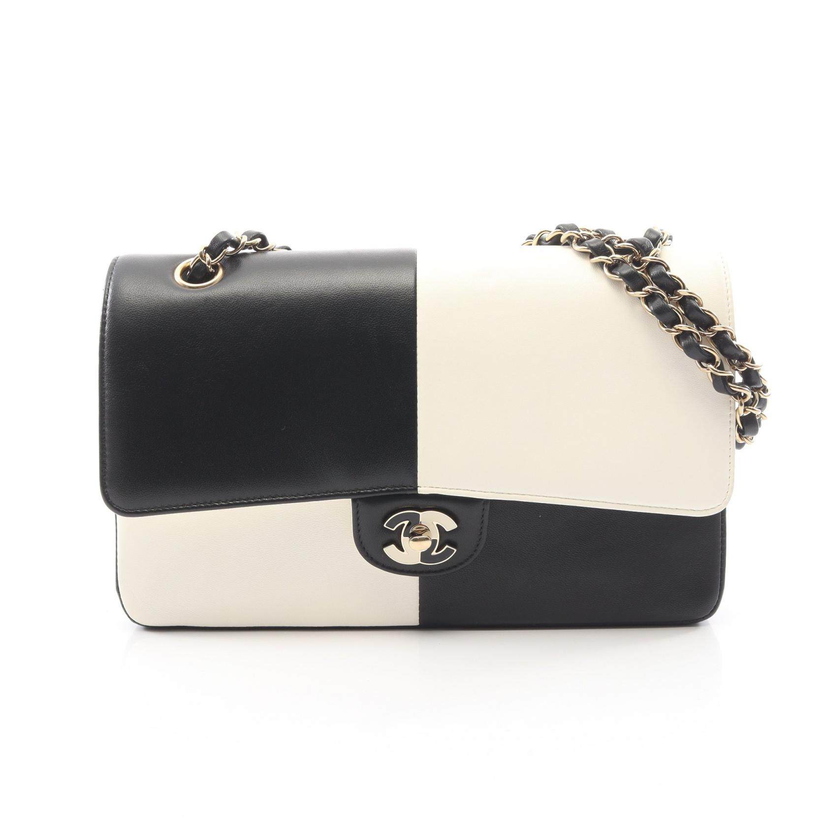CHANEL W Flap Lambskin Shoulder Bag