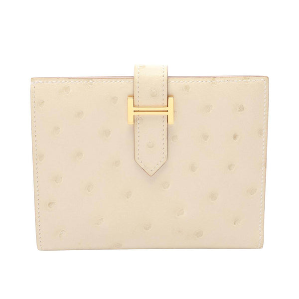Hermes Bearn Compact Ostrich Wallet