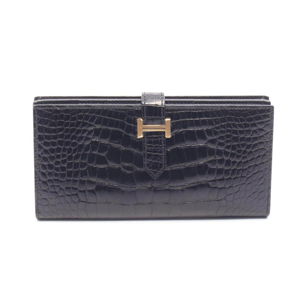 Hermes Bearn Souffle Alligator Long Wallet