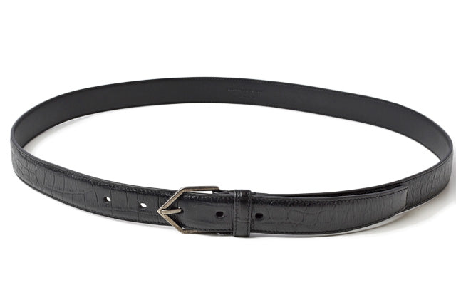 Saint Laurent Men's Leather Belt Black