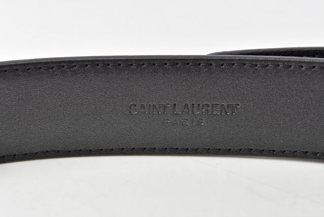 Saint Laurent Men's Leather Belt Black