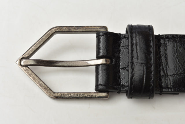 Saint Laurent Men's Leather Belt Black