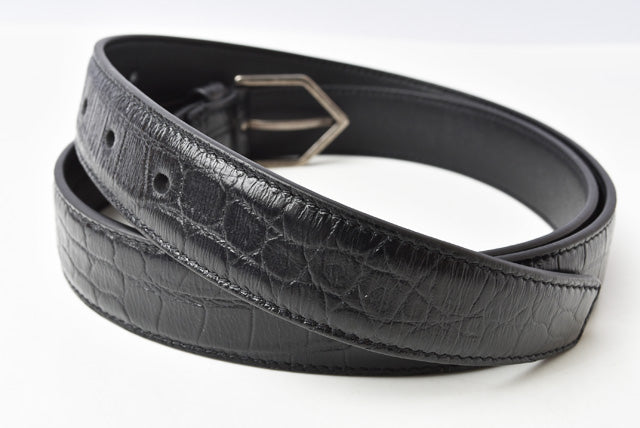 Saint Laurent Men's Leather Belt Black