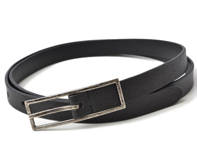 Yves Saint Laurent Smooth Leather Belt 85/80-90cm, 90/85-95cm Square Buckle in Pristine Condition