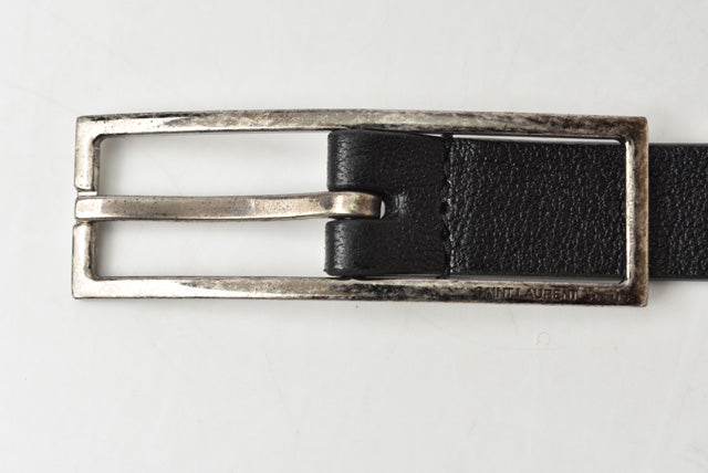 Saint Laurent Smooth Leather Belt Black