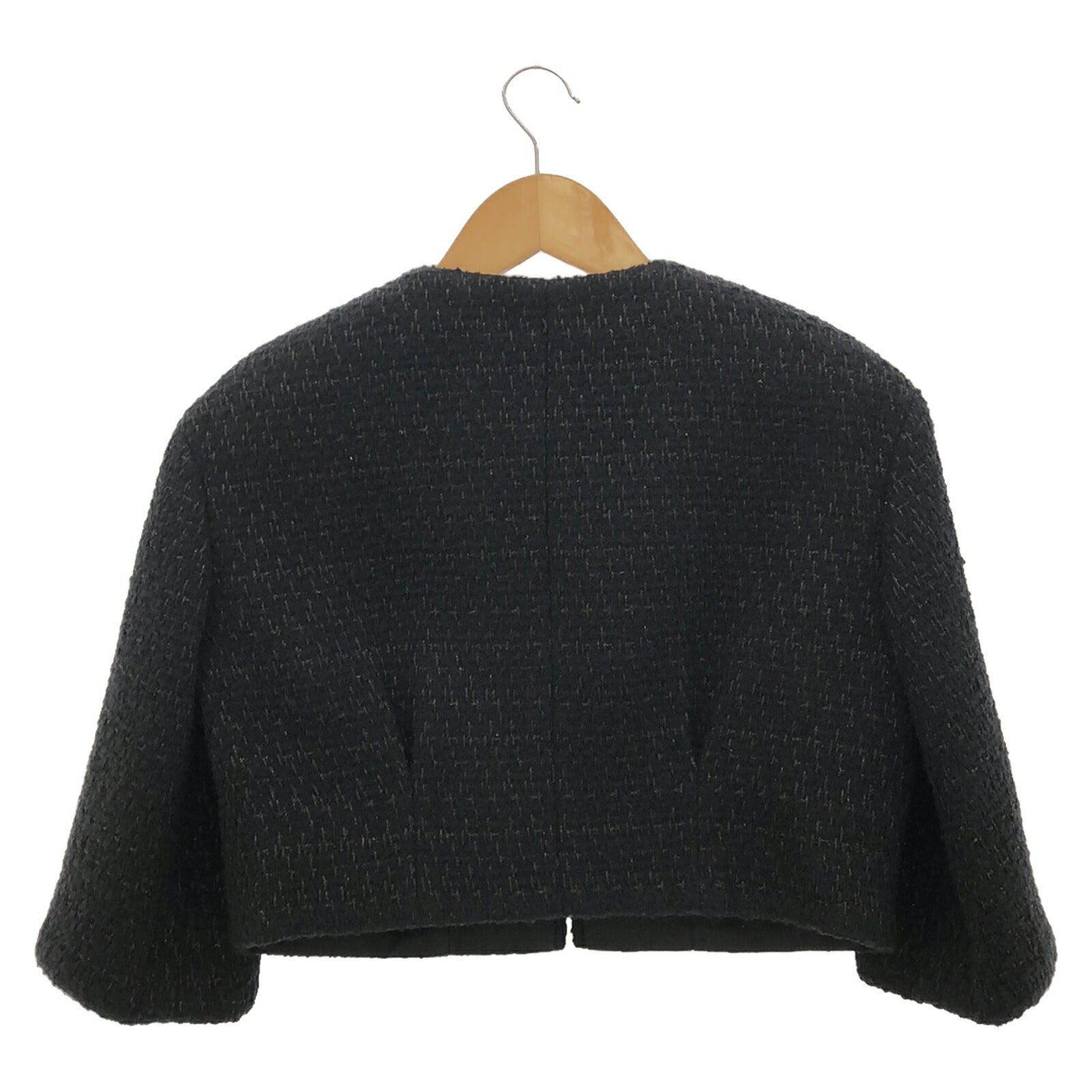 Chanel Wool No-Collar Jacket Black