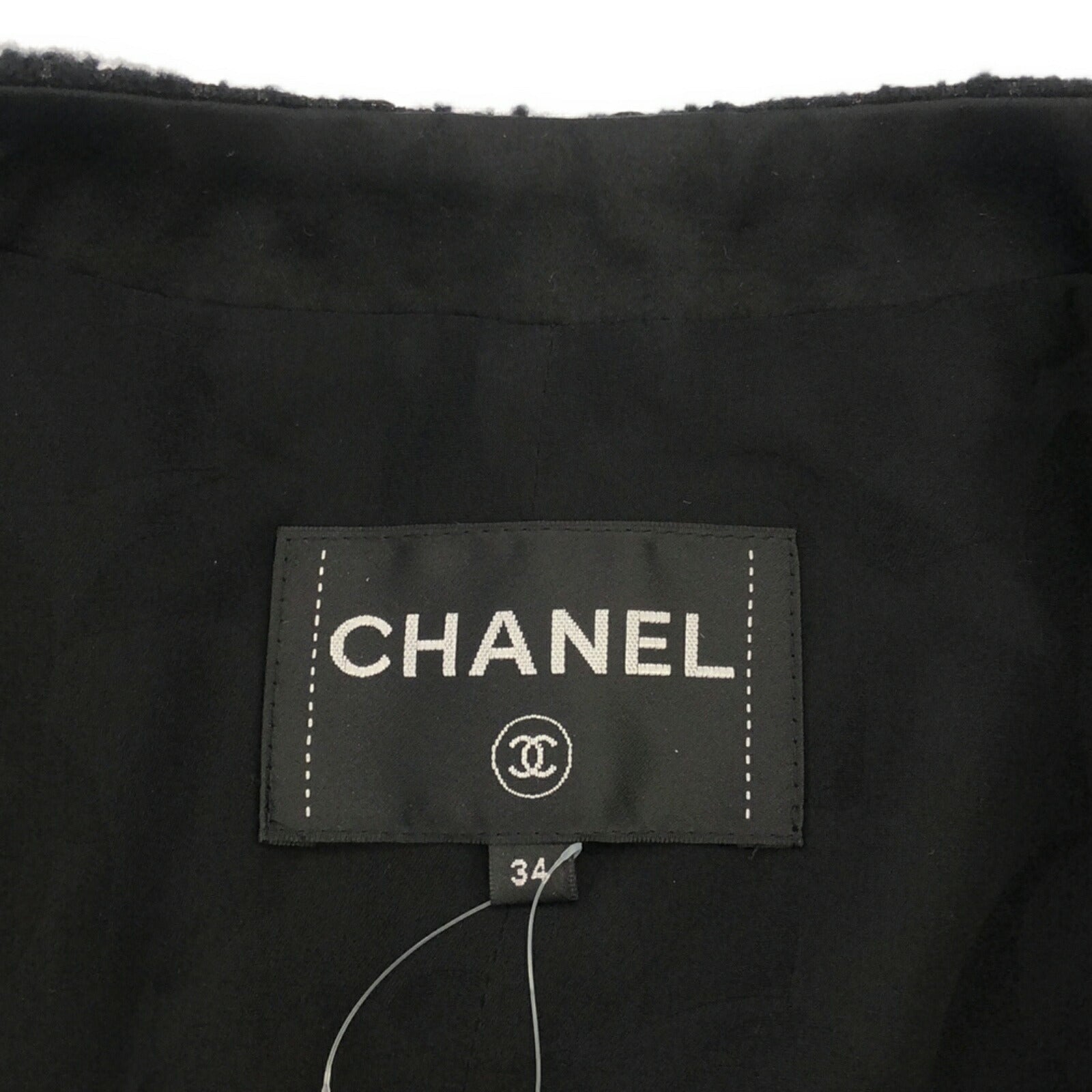 Chanel Wool No-Collar Jacket Black