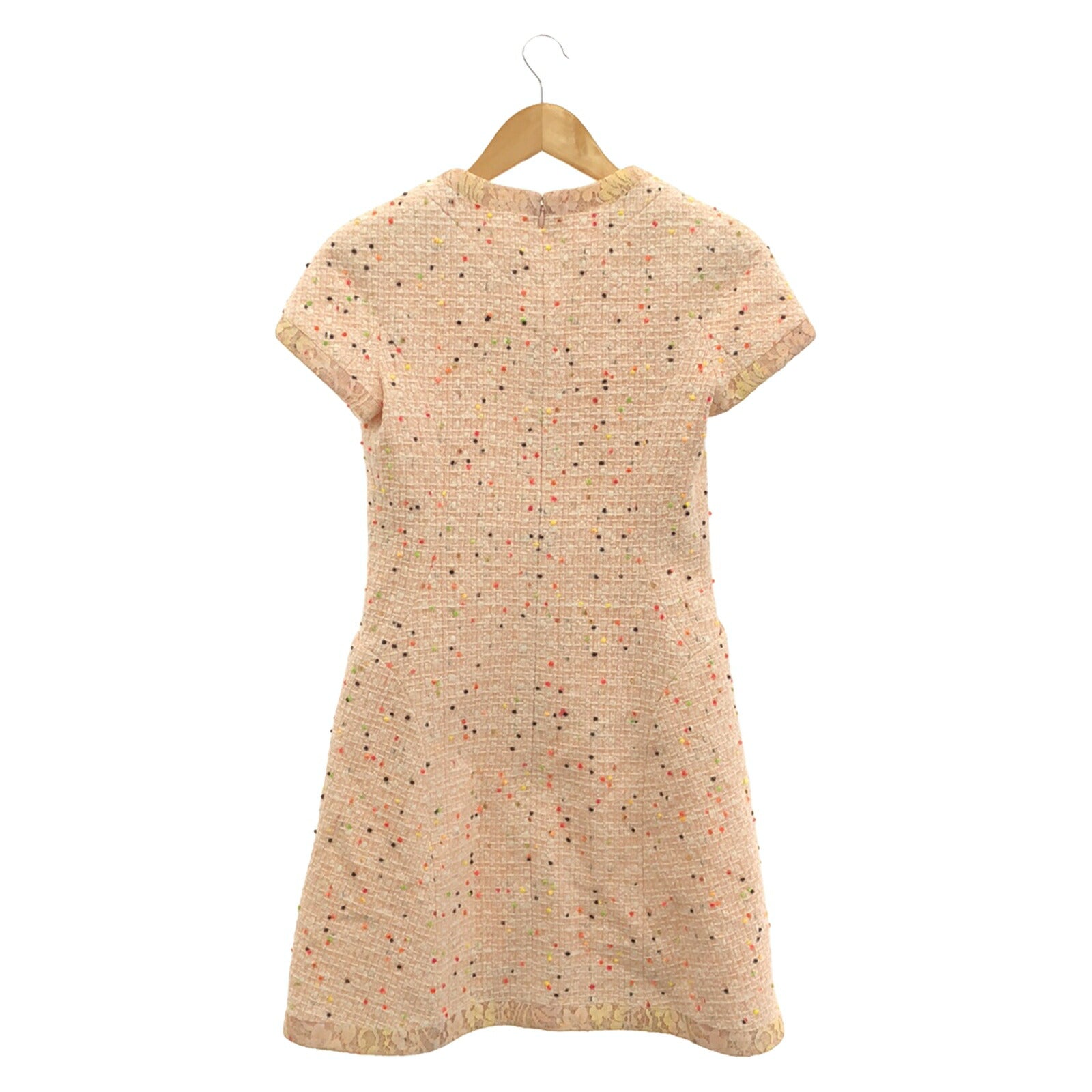 Chanel Tweed Dot Cotton Dress Pink