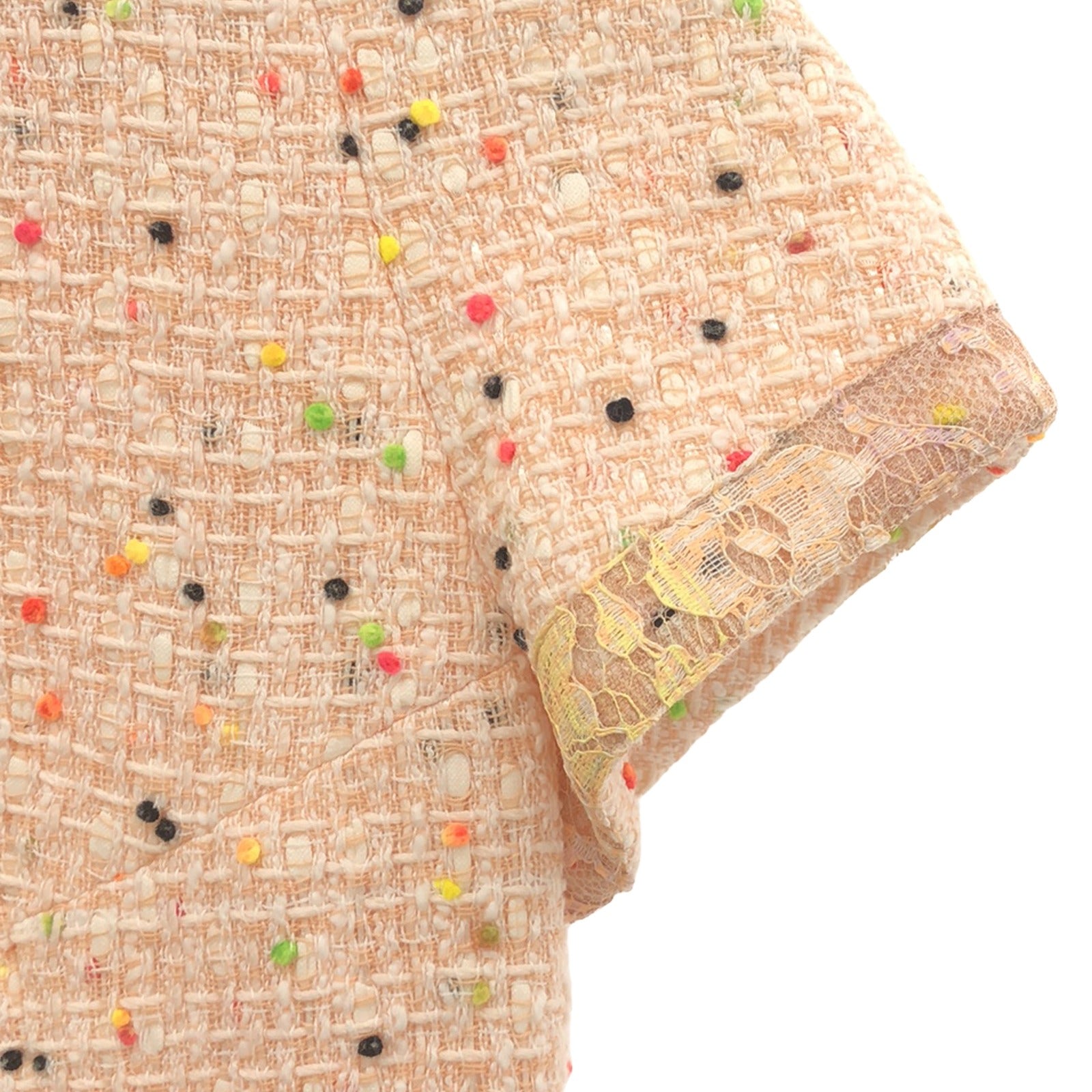 Chanel Tweed Dot Cotton Dress Pink