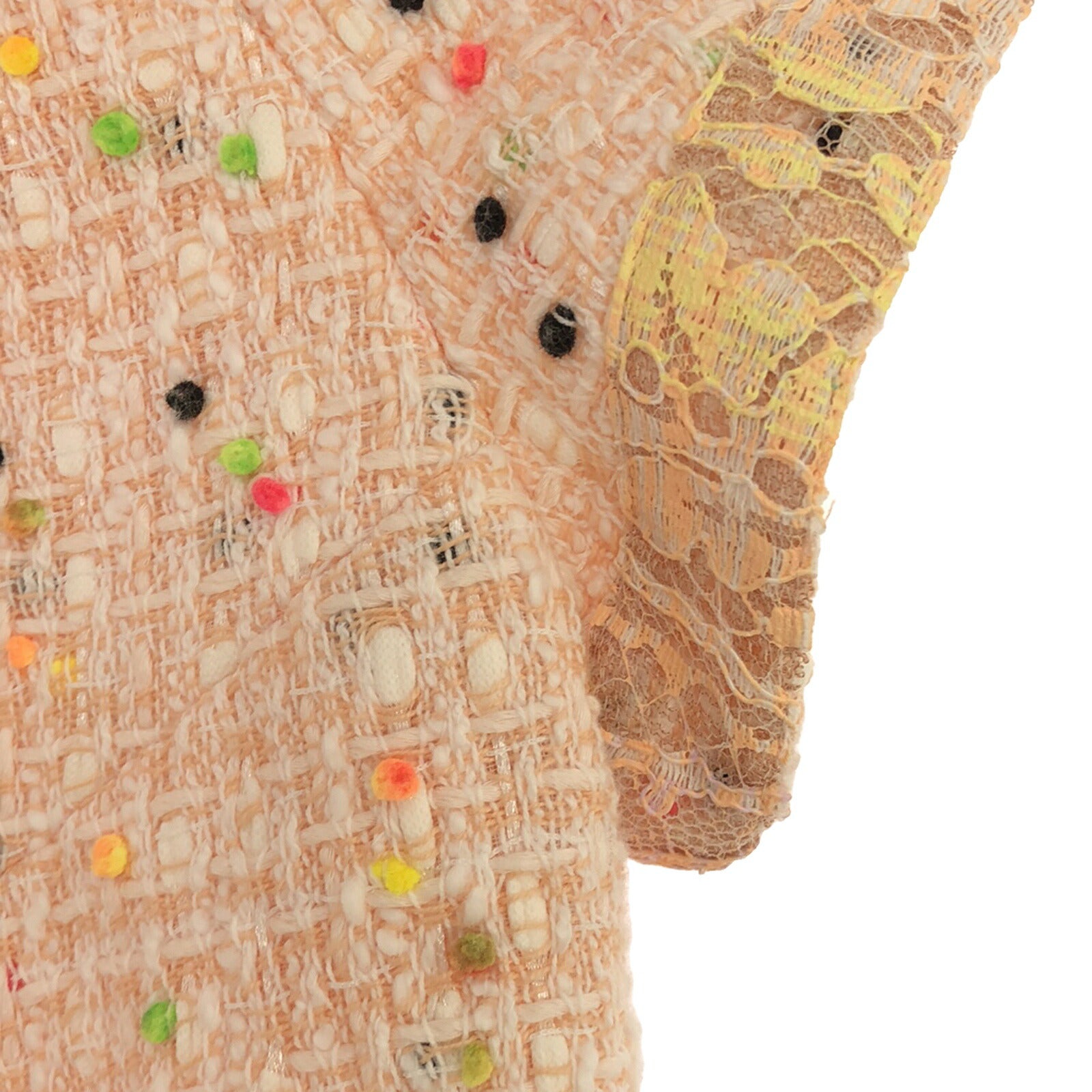 Chanel Tweed Dot Cotton Dress Pink