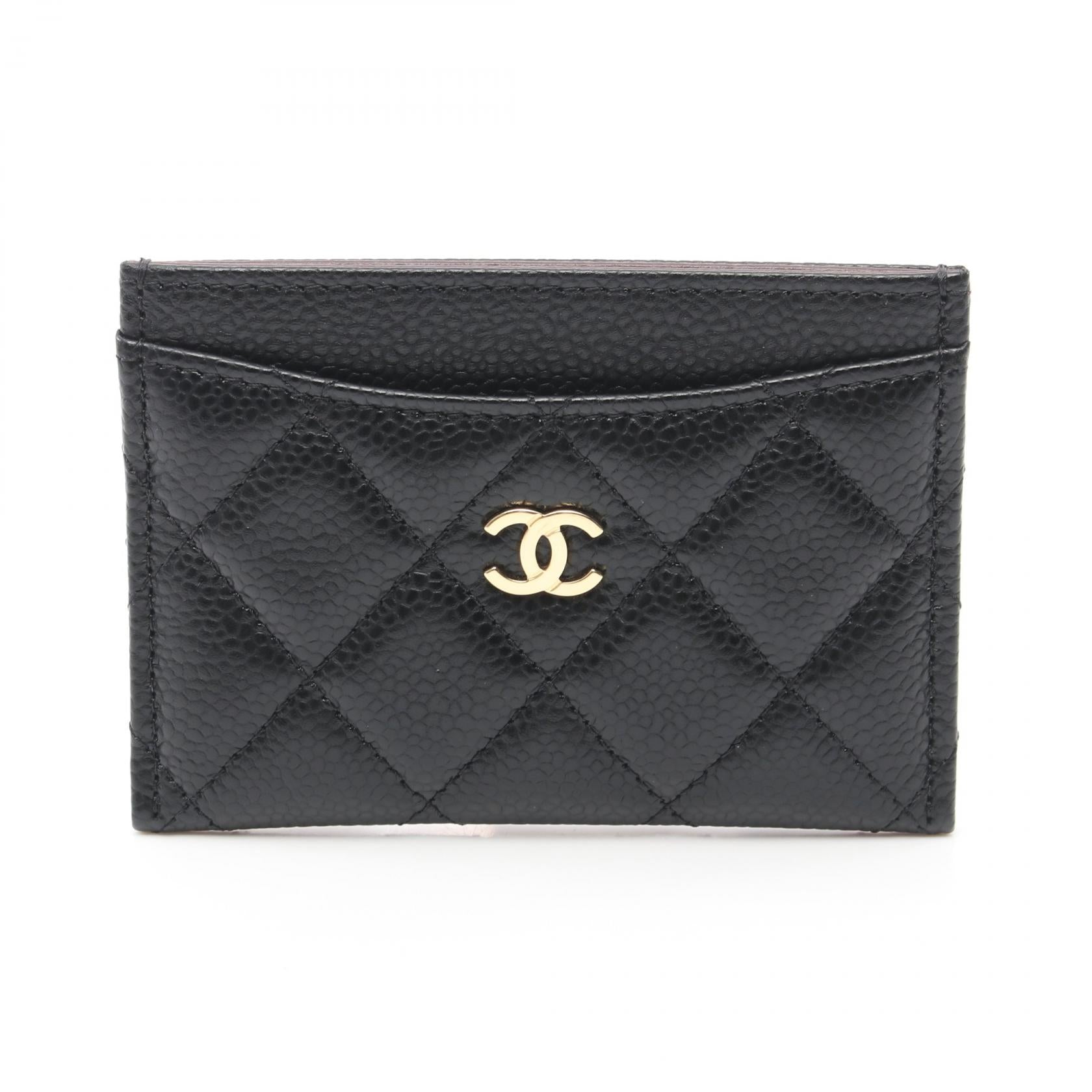 Chanel Caviar Matelasse Card Case Black