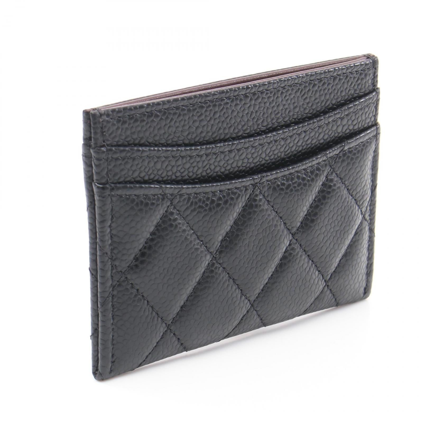 Chanel Caviar Matelasse Card Case Black